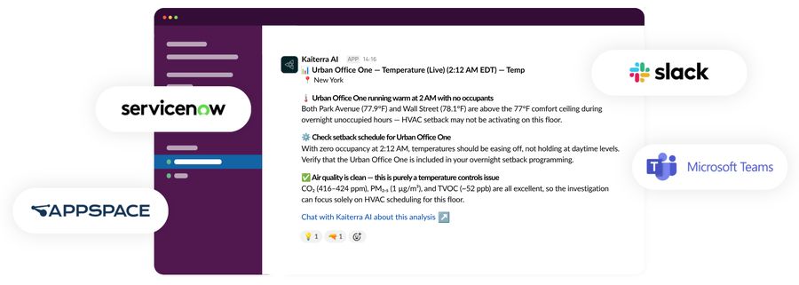 Kaiterra AI answers inside Slack, Microsoft Teams and other tools